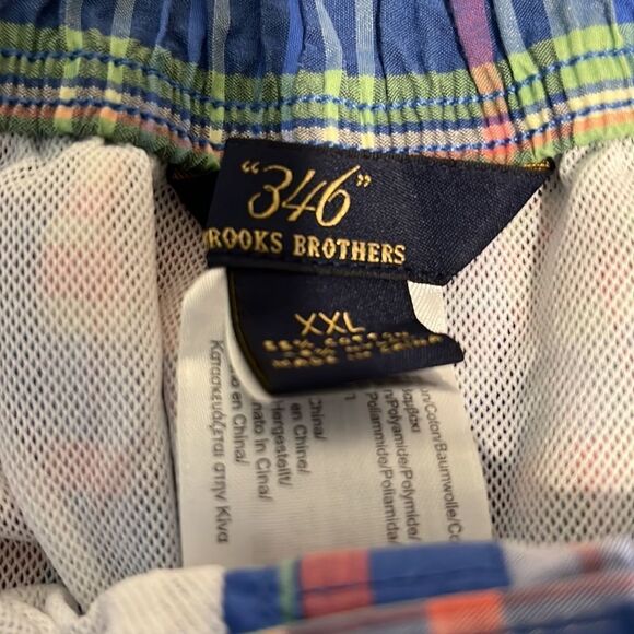 Brooks Brothers 346 Mens Madras Plaid Swim Trunks w/liner - Picture 3 of 7